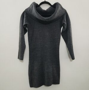 🦋 Elegant Charcoal Cowl Neck Sweater Dress